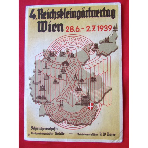 4. Reichskleingärtnertag Wien Postcard