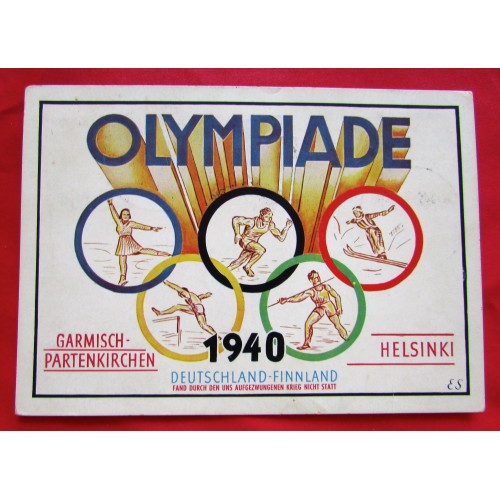 Olympiade Garmisch-Partenkirchen Helsinki Olympics 1940 Postcard # 5413