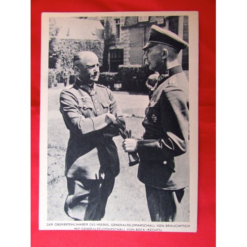 Generalfeldmarschall von Brauchitsch, Oberbefehlshaber des Heeres, Generalfeldmarschall von Bock Postcard # 5588