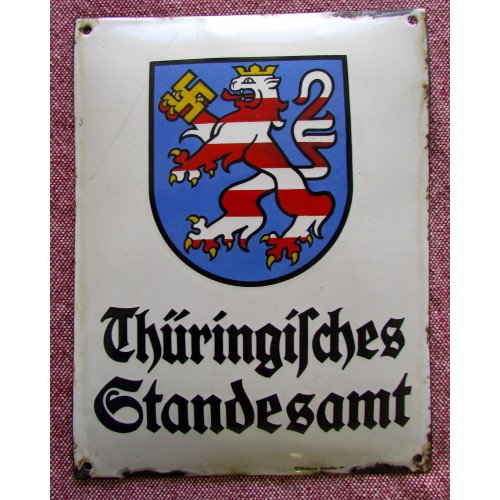 Thüringisches Standesamt Emailleschild # 5909