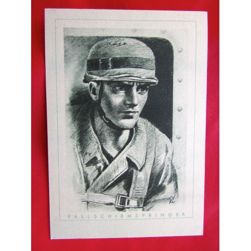 Der Deutsche Soldat Fallschirmspringer Postcard # 5972