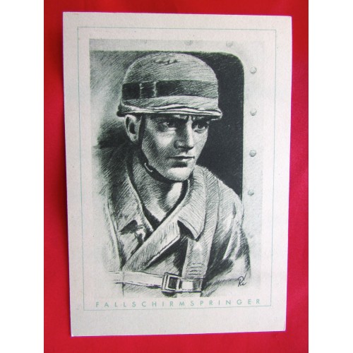 Der Deutsche Soldat Fallschirmspringer Postcard