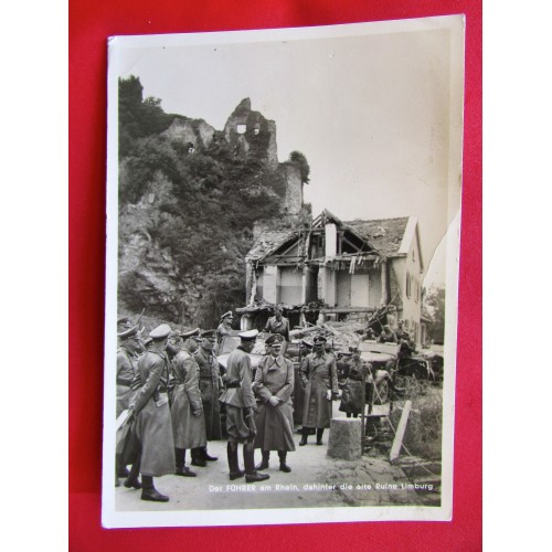 Der Führer am Rhein, dahinter die alte Ruine Limburg Postcard # 6013