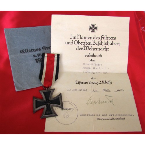 Iron Cross 2nd Class with Document