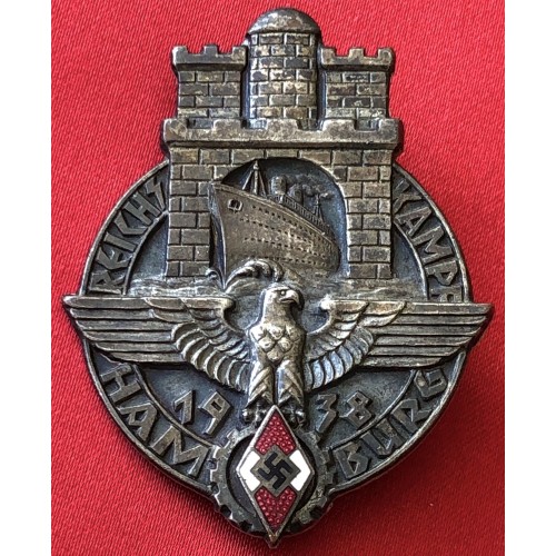 1938 Hitler Youth Reichskampf Hamburg Badge.Nice badge