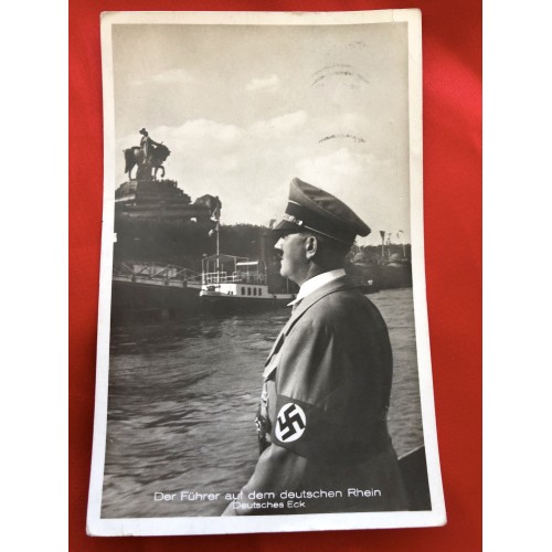 Der Führer auf dem deutschen Rhein Deutsches Eck Postcard