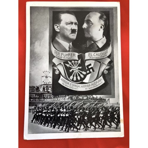 Der Führer Adolf Hitler and El Caudillo Francisco Franco Postcard