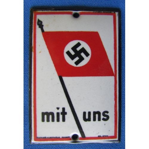 Mit Uns Enamel Sign