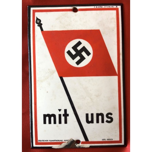 Mit Uns Enamel Sign