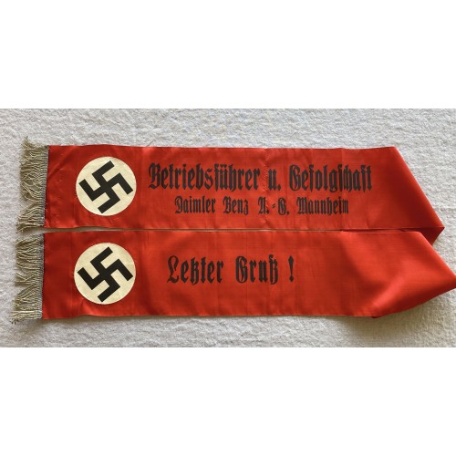 Daimler Benz A.G. Mannheim Funeral Sash 