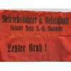 Daimler Benz A.G. Mannheim Funeral Sash  # 6655