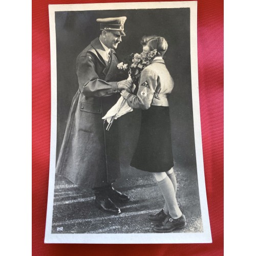BDM girl with Hitler Postcard # 6703
