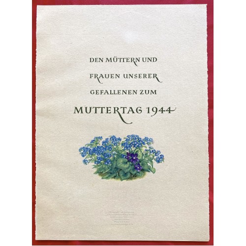 Den Mütter und Frauen Unserer Gefallenen zum Muttertag 1944 # 6783