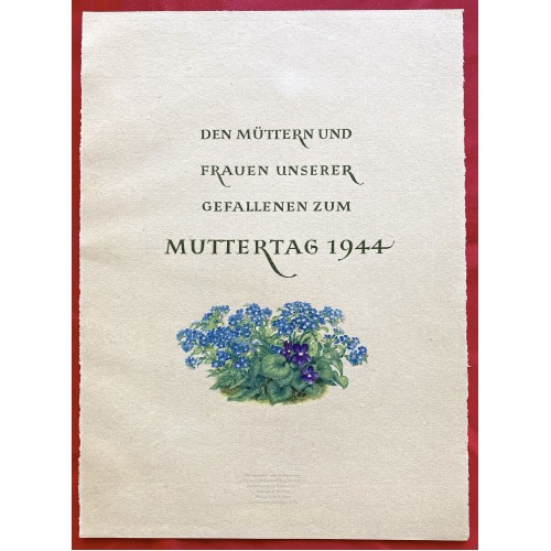 Den Mütter und Frauen Unserer Gefallenen zum Muttertag 1944