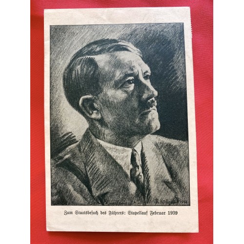 Zum Staatsbesuch des Führers: Stapellauf Februar 1939 Postcard 