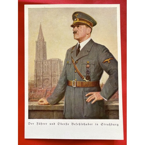 Der Führer und Oberste Befehlshaber in Strassburg Postcard