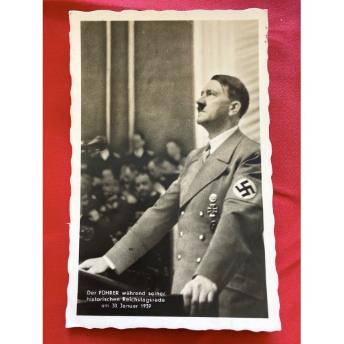 Der Führer während seiner historischen Reichstagsrede am 30 Januar 1939 Postcard # 6885
