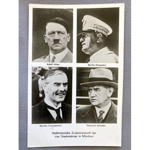 Welthistorische Zusammenkunft der vier Staatsmänner in München Postcard # 6960