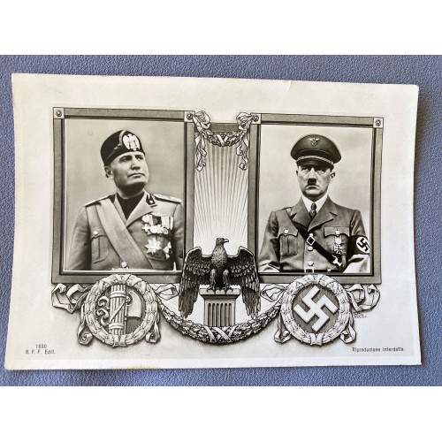 Hitler Mussolini Postcard # 6962