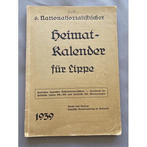 6. Nationalsozialistischer Heimat Kalender für Lippe 1939 # 7056