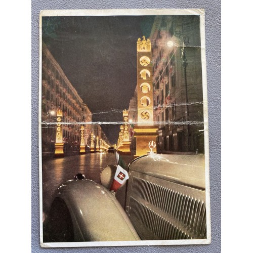 Festschmuck in Neapel Beim Empfang Des Führers Adolf Hitler in Italien, Mai 1938 Postcard # 7140