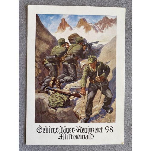 Gebirgs-Jäger Regiment 98 Mittenwald Postcard # 7154