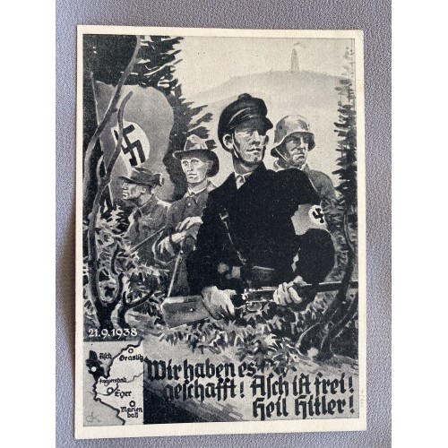 Wir haben es geschaft! Asch ist frei! Heil Hitler! Postcard