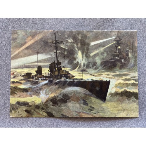 NSKOV Torpedoboot Nachtangriff auf ein englisches Schlachtschiff Postcard # 7172