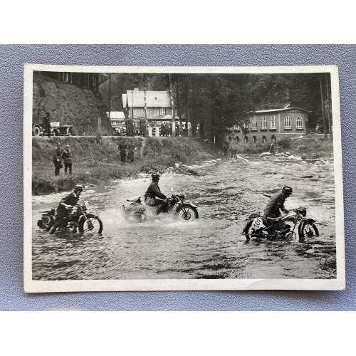 Unsere Waffen-SS Motor Hitler Jugend Auch Flüsse sind kein Hindernis Postcard