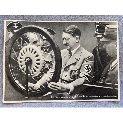 Der Führer besichtigt die Saxonette auf der Berliner Automobilausstellung Postcard