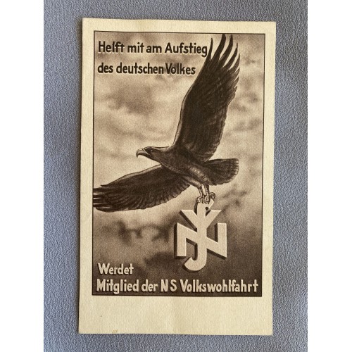 Werdet Mitglied der NS Volkswohlfahrt Postcard # 7436