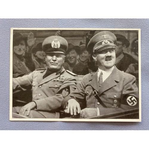 Der Fuhrer and Duce Postcard # 7584