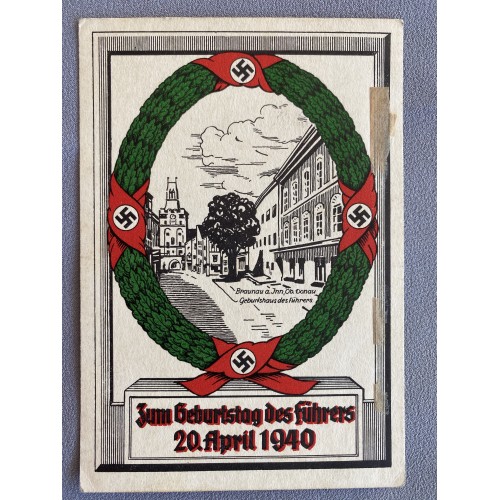 Zum Geburtstag Des Führers 20. April 1940 Postcard