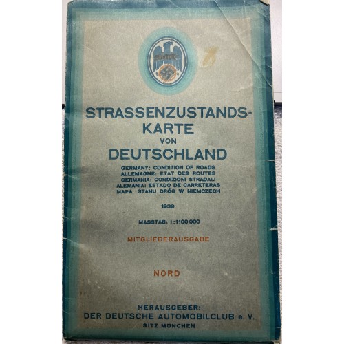 Strassenzustandskarte von Deutschland 1939