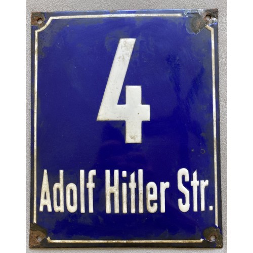 Adolf Hitler Str. 4 Sign