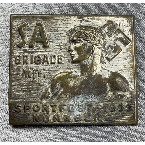 SA Brigade Mfr. Sportsfest Nürnberg 1933 Tinnie # 8007