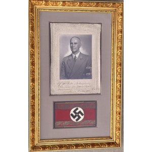 Dr. Wilhelm Frick Signed Photo and Reichsleiter Armband # 8277