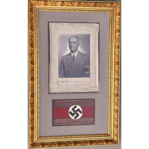 Dr. Wilhelm Frick Signed Photo and Reichsleiter Armband