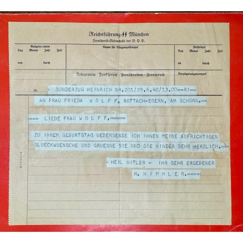 Himmler Telegram  # 8336