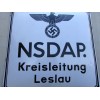 NSDAP. Kreisleitung Leslau Party Sign