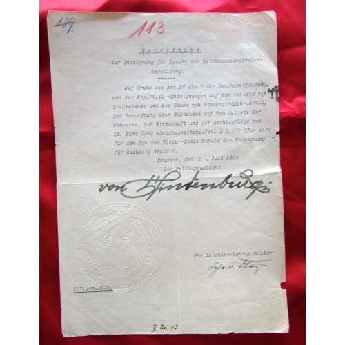Hindenburg Document # 5087