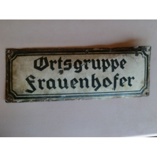 NSDAP Enamel Sign    # 1071