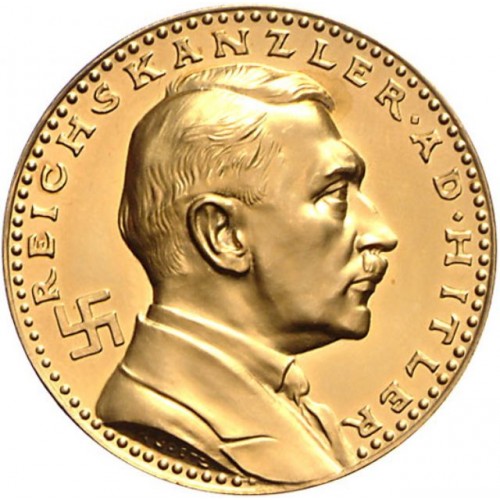 Adolf Hitler Medallion in GOLD  # 1203