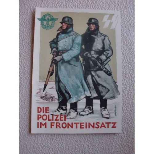 German SS Police Postcard  # 1411