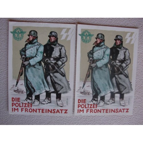 German SS Police Postcard  