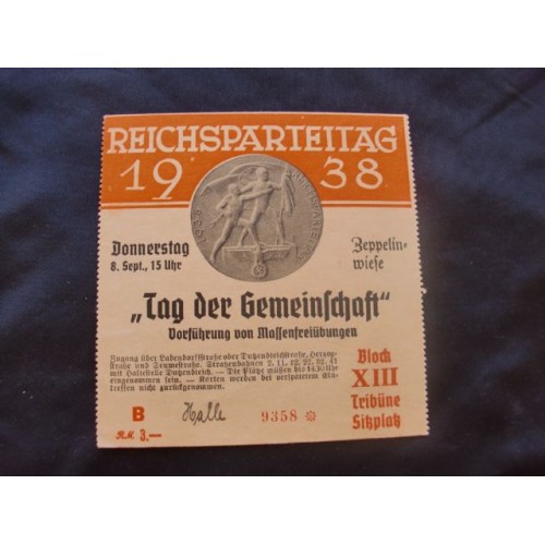 Reichsparteitag 1938 Ticket  # 1660