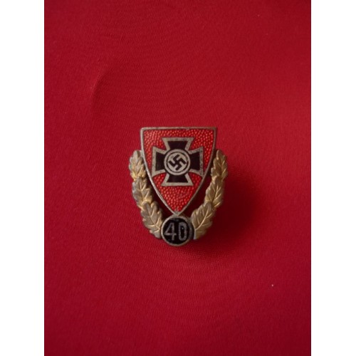 Reichskriegerbund 40 Year Pin # 1831