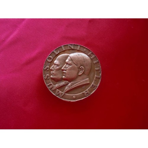 Hitler Mussolini Medallion   # 2037
