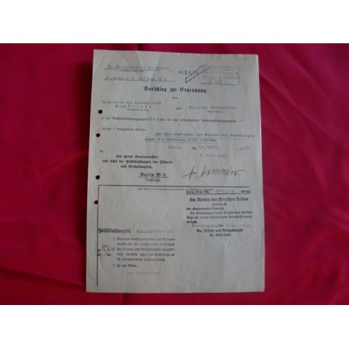 Himmler Signed Document # 2112