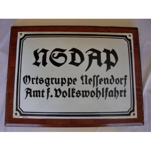 Ortsgruppe Public Welfare Enamel Sign  # 2440